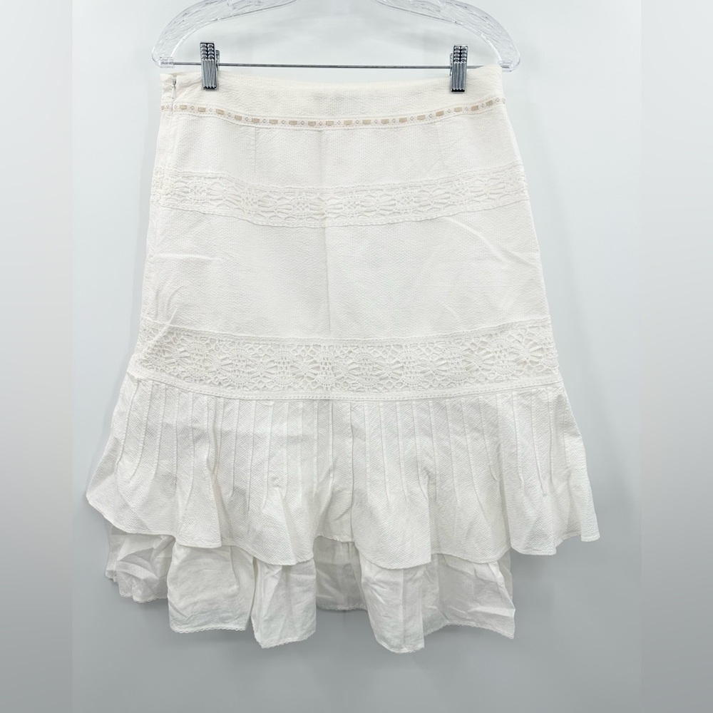 Karen Millen White IvoryTiered Midi Skirt 8 - Picture 2 of 4